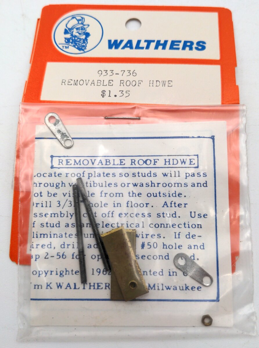 Walthers 933-736 HO Removeable Roof Hardware