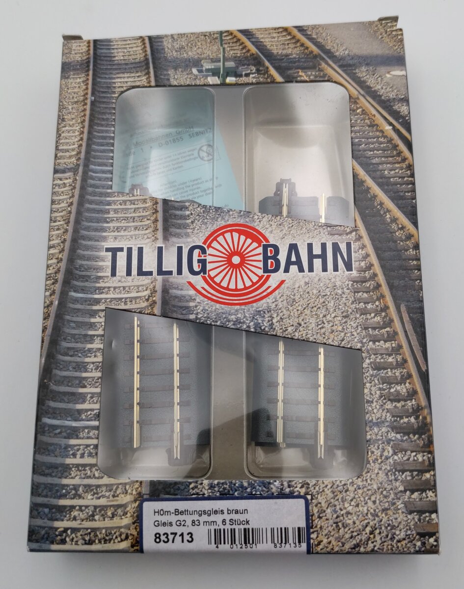 Tillig 83713 TT (1:120 Scale) Straight 83mm (BGS) Track (Pack of 6)