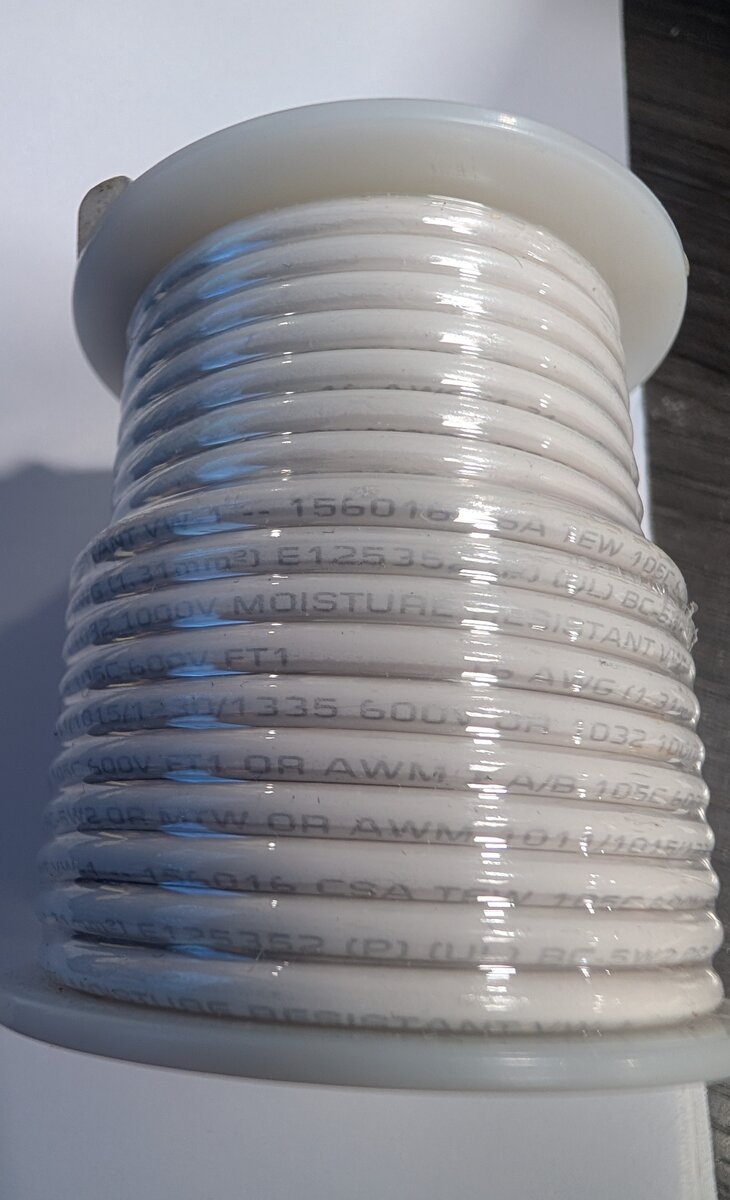 NTE WH616-09 25 Feet White Stranded 16 Gauge Hook Up Wire Roll