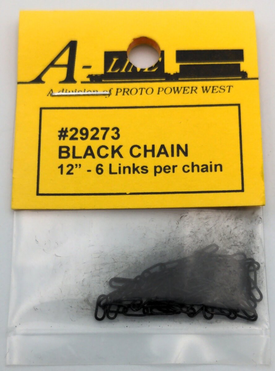 A-Line 29273 Black Chain 12" - 6 links per Inch