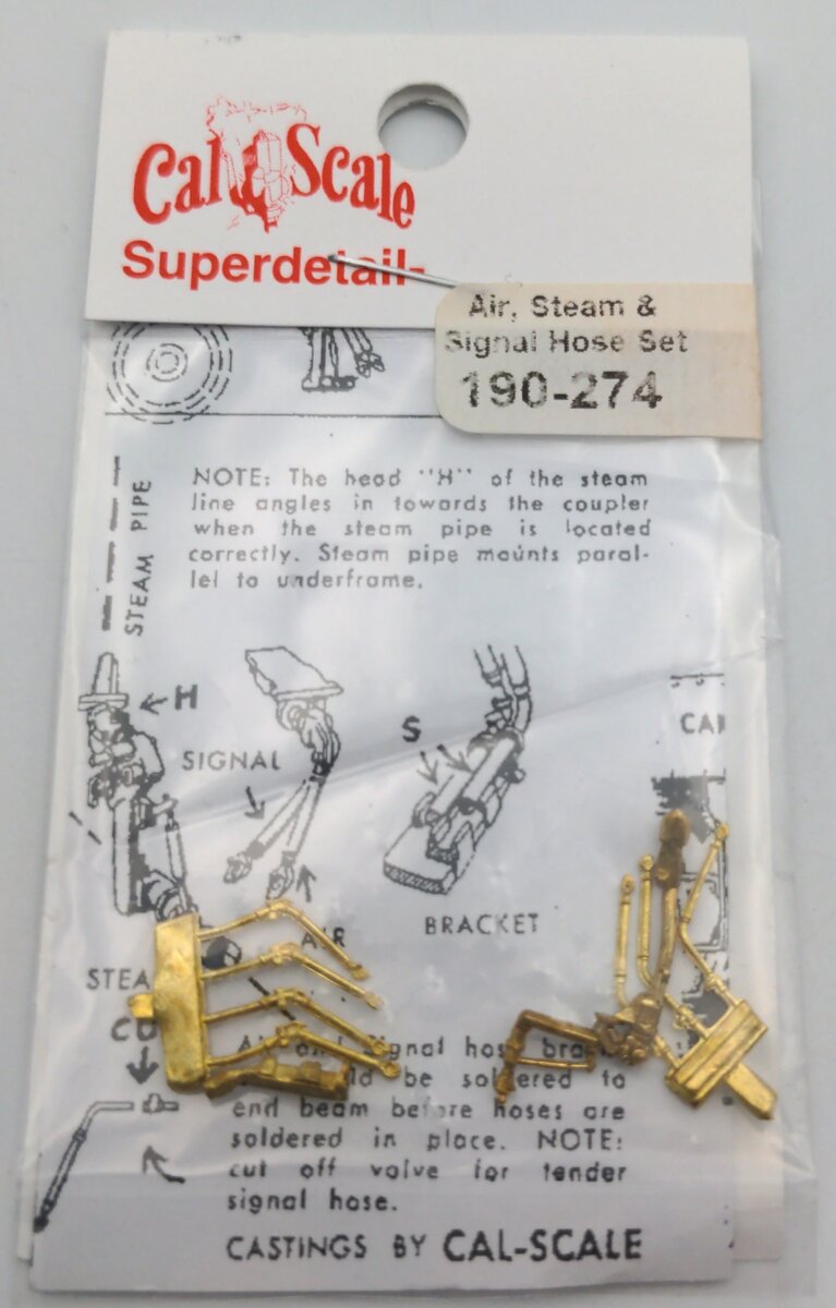Cal Scale 190-274 HO Air, Steam and Signal Hose Set
