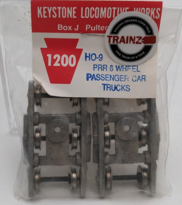 Keystone Locomotive HO-9 HO Scale Truck PRR 6 Wheel Passenger Car (Pack of 2)