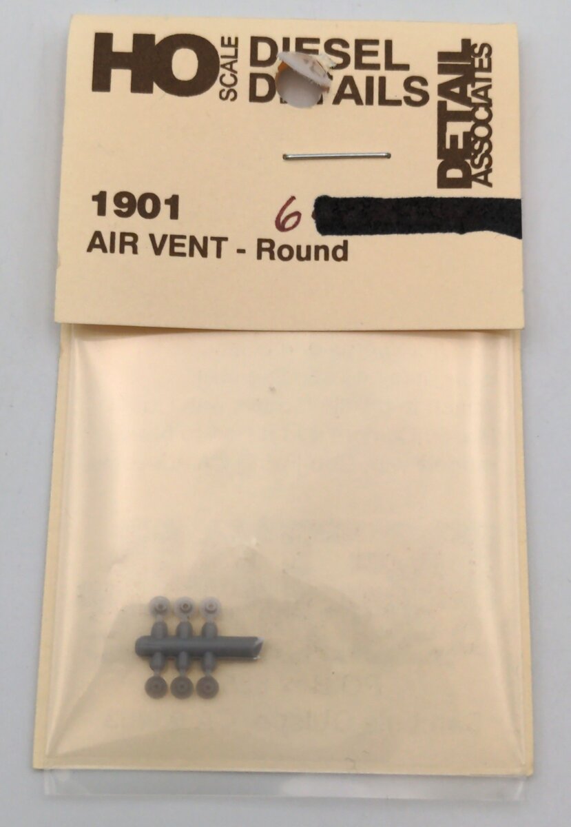 Detail Associates 1901 HO Scale Air Vent 6 PCS