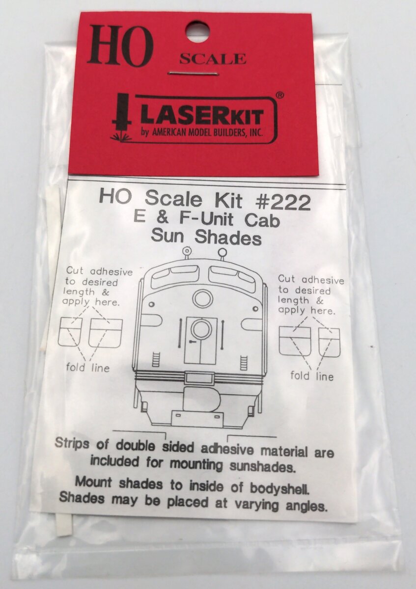 American Model Builders 222 HO E & F-Unit Cab Sun Shades Laser Kit