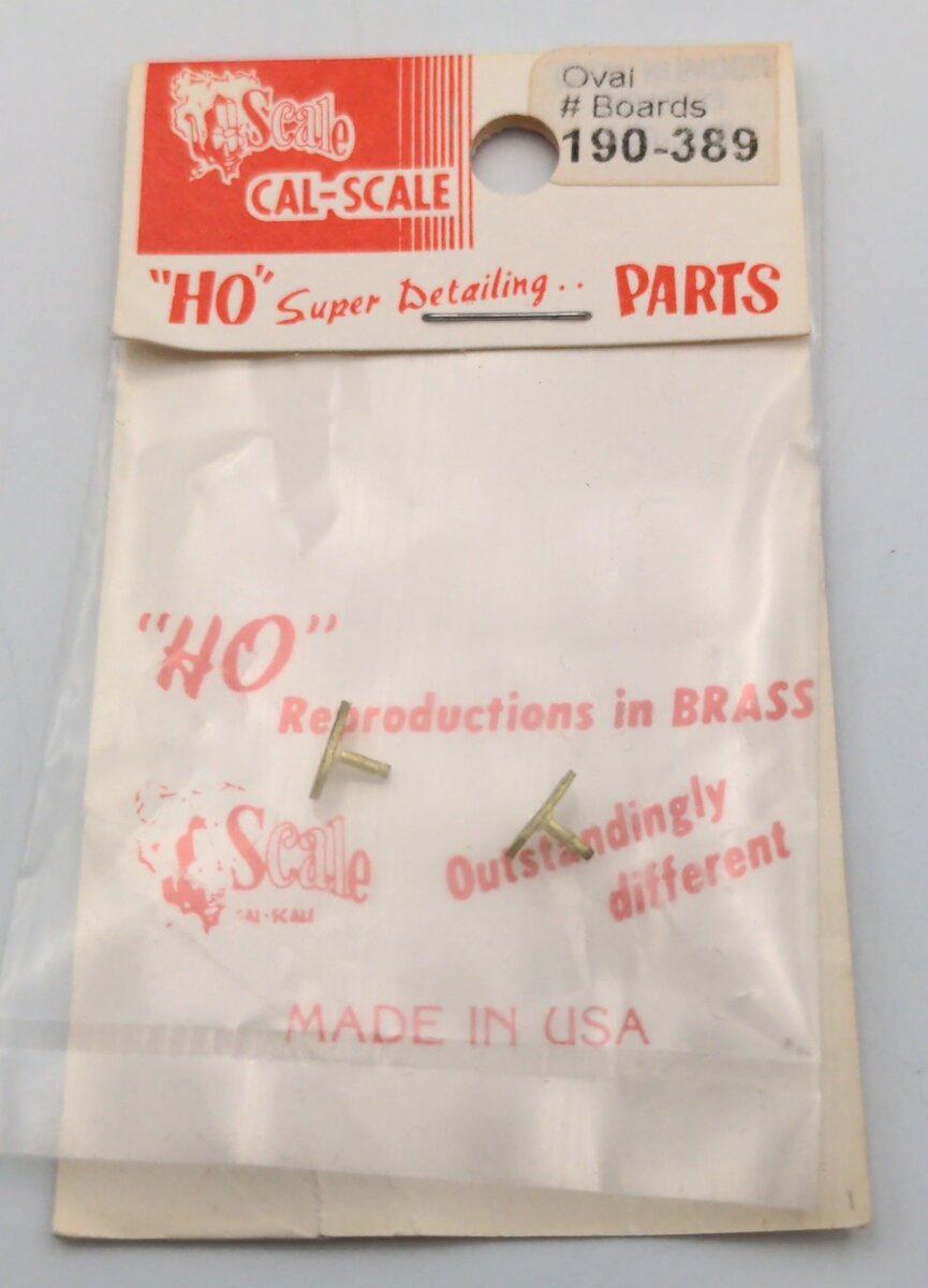 Cal Scale 190-389 HO Scale Brass Oval Number Boards 2 pcs