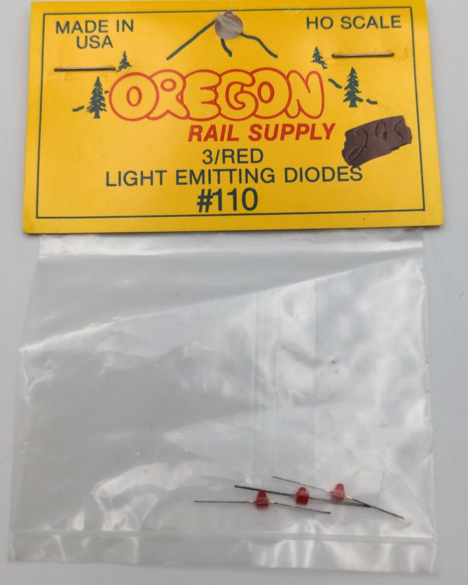 Oregon Rail Supply 110 HO Scale 3 Red Light Emitting Diodes