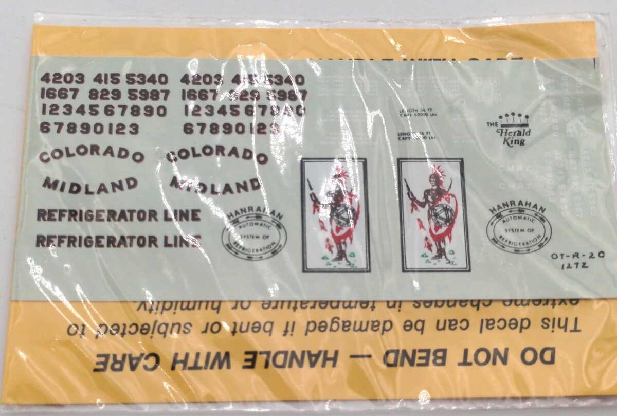 Herald King OT-R-20 Colorado Midland Refrigerator Line Decal