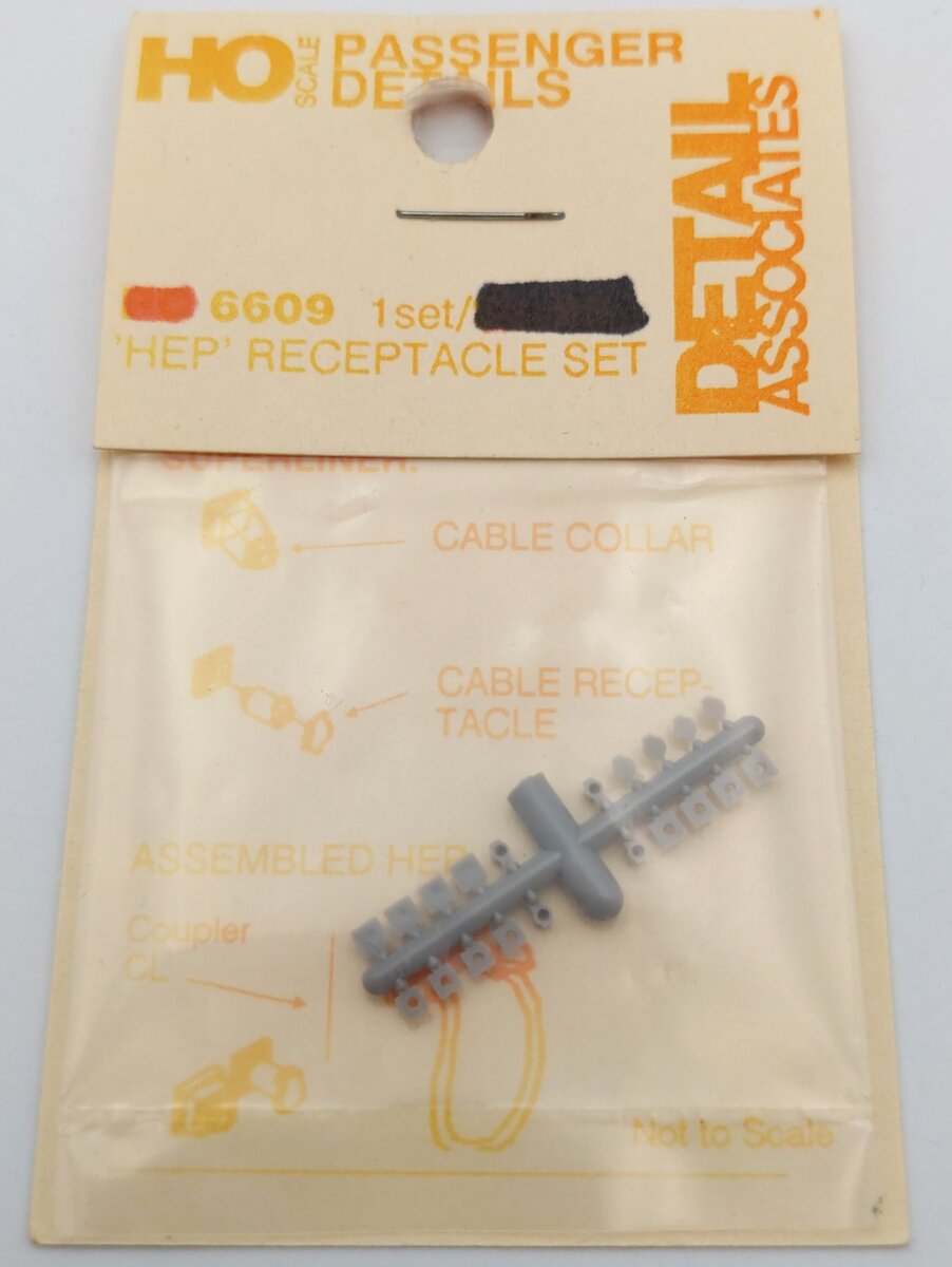 Detail Associates 6609 HO Scale 'HEP' Receptacle Set
