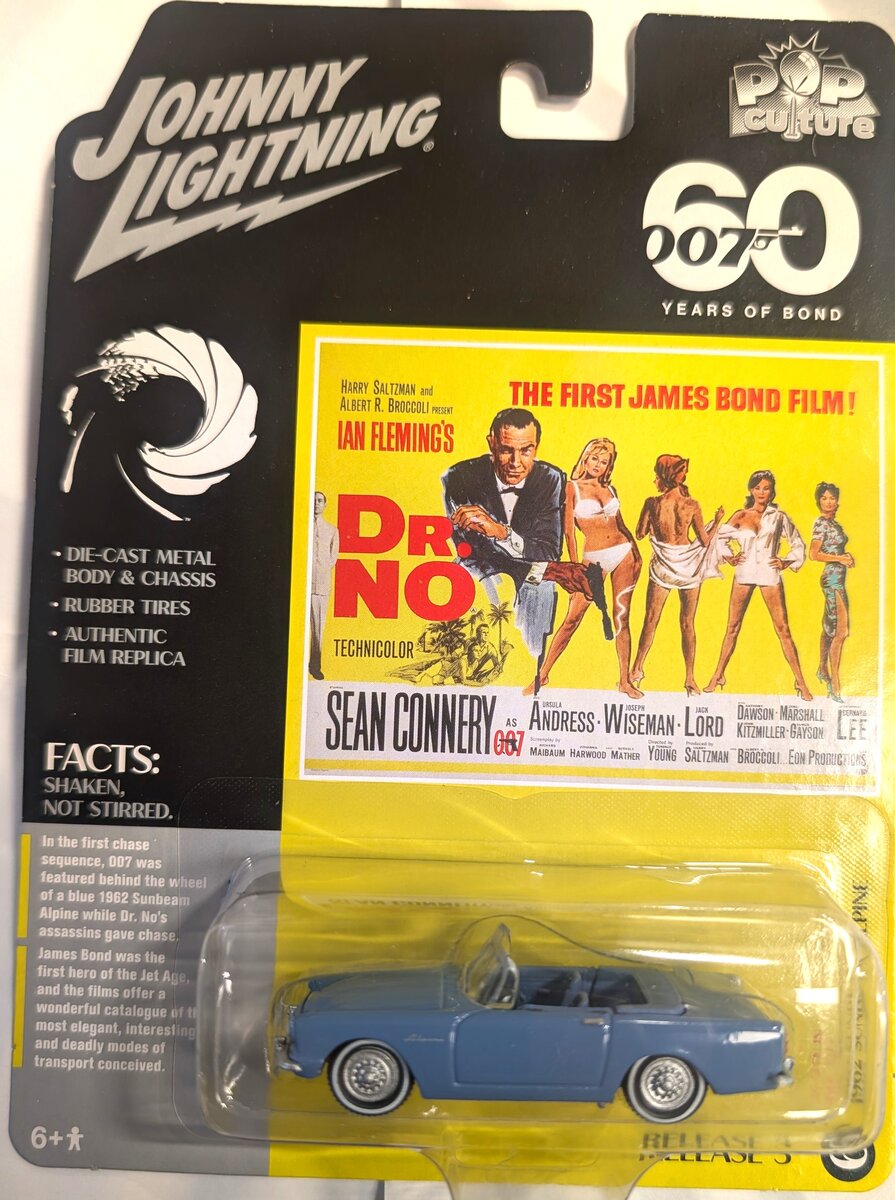 Johnny Lightning JLS218 1:64 James Bond - Sunbeam Alpine Tiger (Release 3)