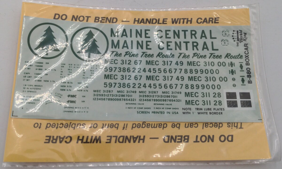 Herald King B-880 Maine Central Decal