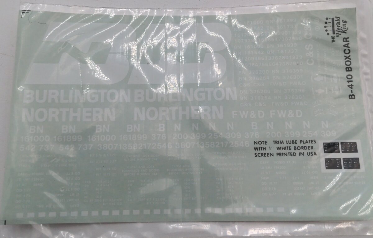 Herald King B-410 Burlington Northern Decal