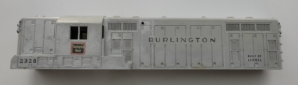 Lionel 2328-5 Gray Burlington GP-7 Diesel Engine Shell Missing Some Trim #2328
