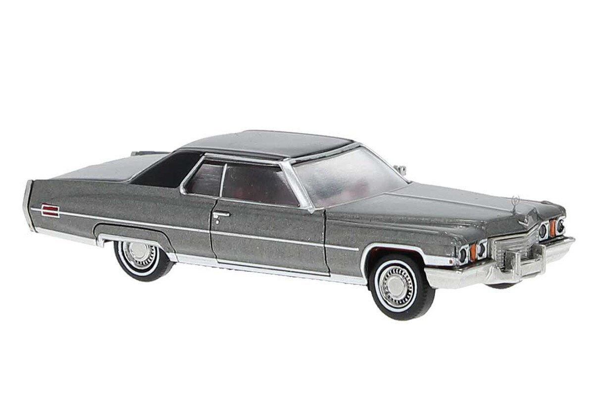 Brekina Automodelle 18131 HO Silver, Black 1972 Cadillac Coupe de Ville