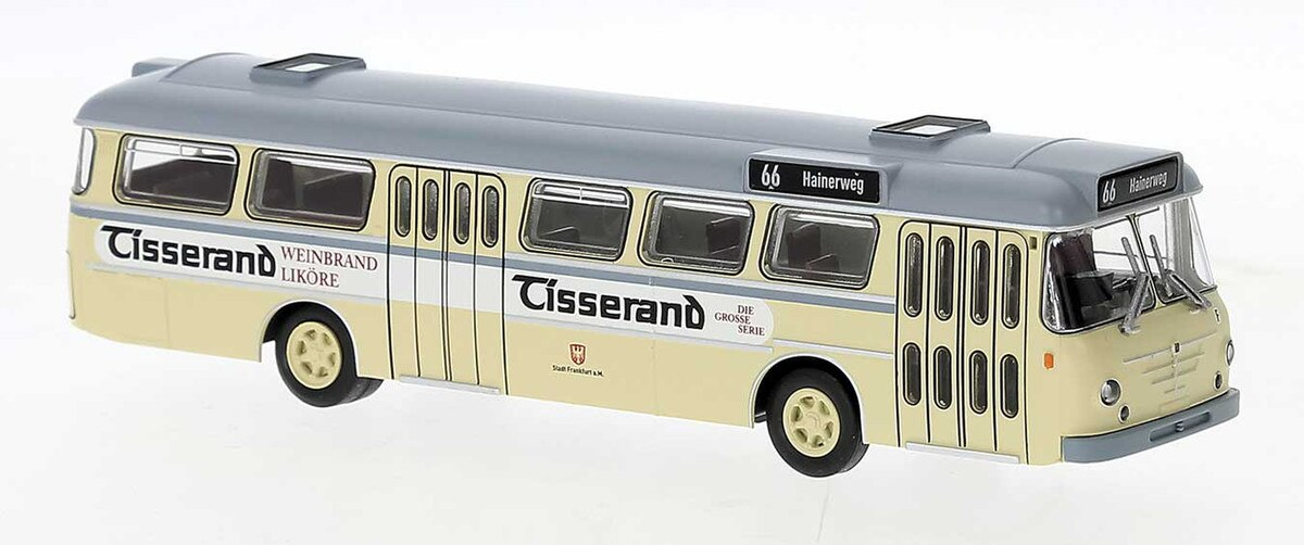 Brekina Automodelle 59371 HO White Frankfort, Germany 1962 Bussing Senator Bus