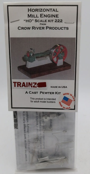 Crow River Products 222 HO Scale Horizontal Mill Engine Cast Pewter Kit