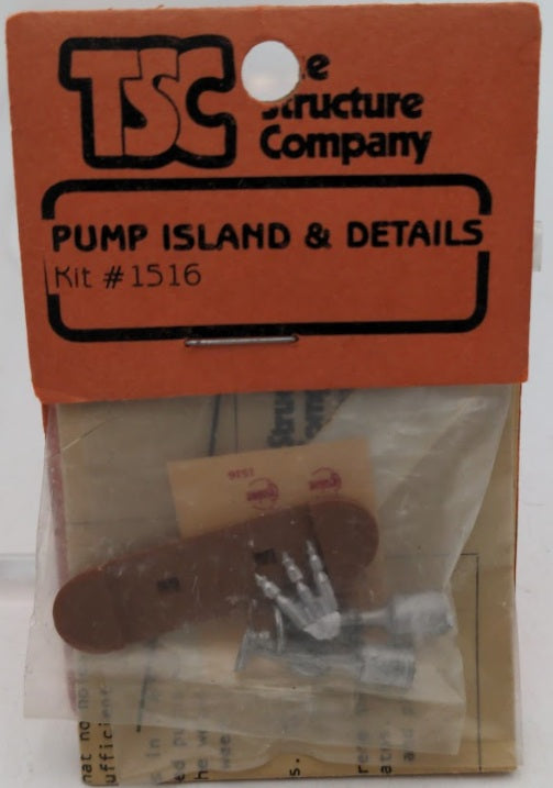 The Structure Company 1516 HO Scale Pump Island and Details Kit
