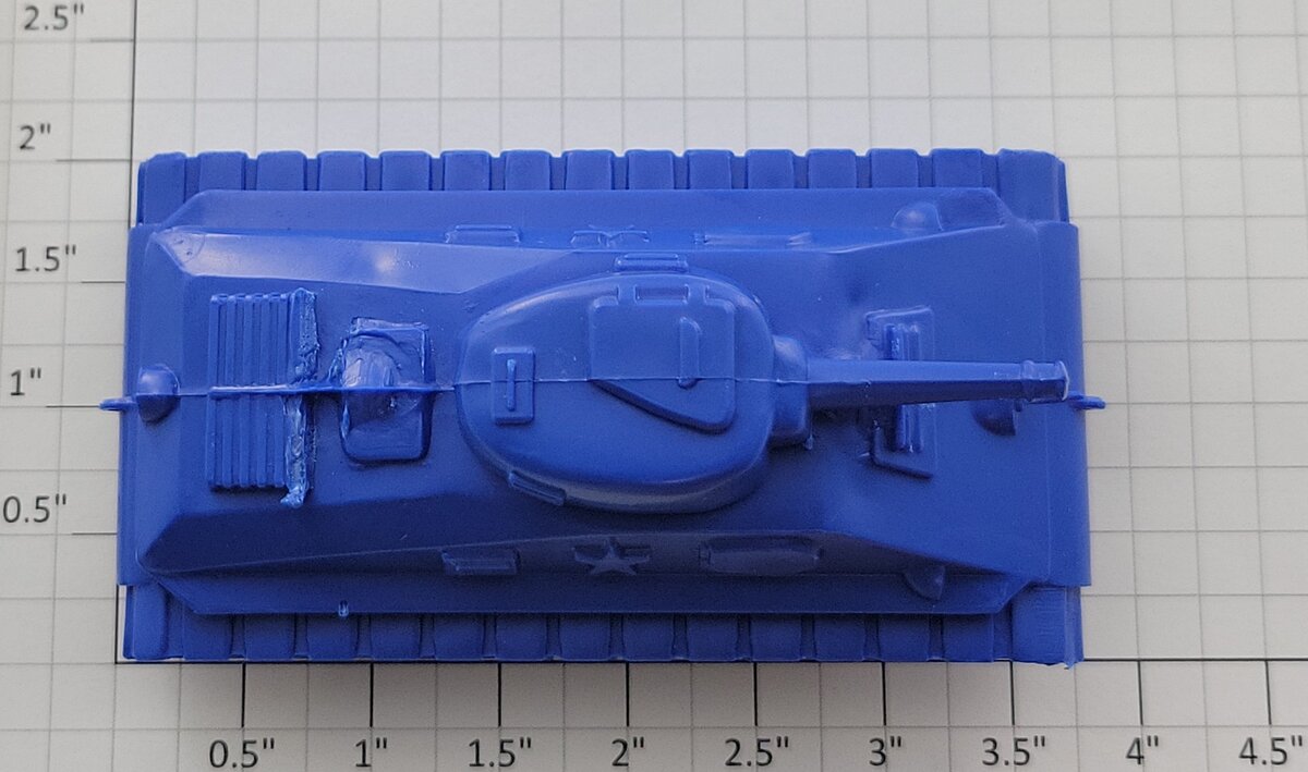 Marx MX- MVT Blue Plastic Military Tank