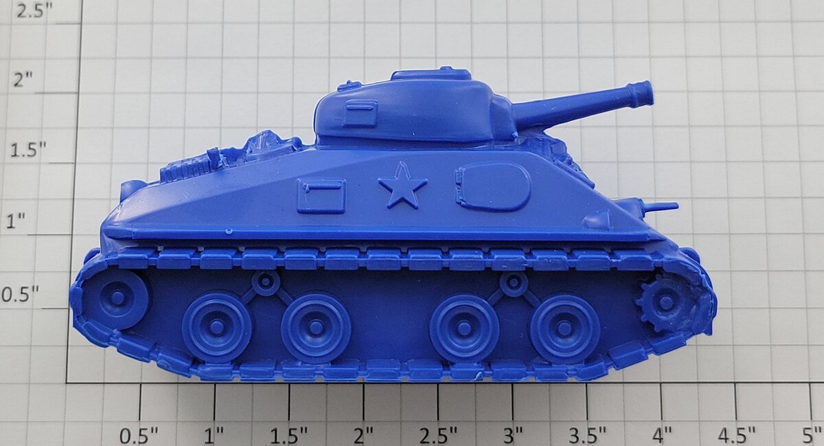 Marx MX- MVT Blue Plastic Military Tank