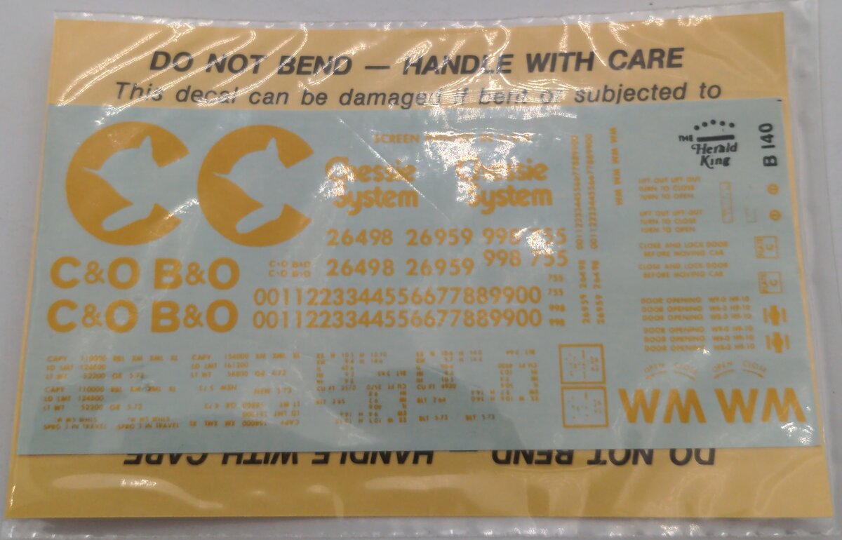 Herald King B-140 C&O B&O  Dark Blue 40' or 50' Box Car Decal