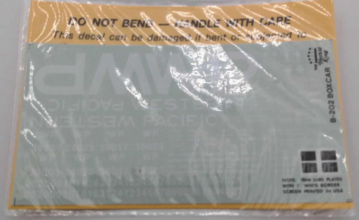 Herald King B-202 Western Pacific Freight Car Red 50' Boxcar Decal