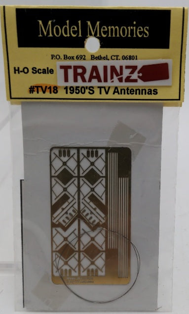 Model Memories TV18 HO Scale 1950's TV Antennas Brass Kit