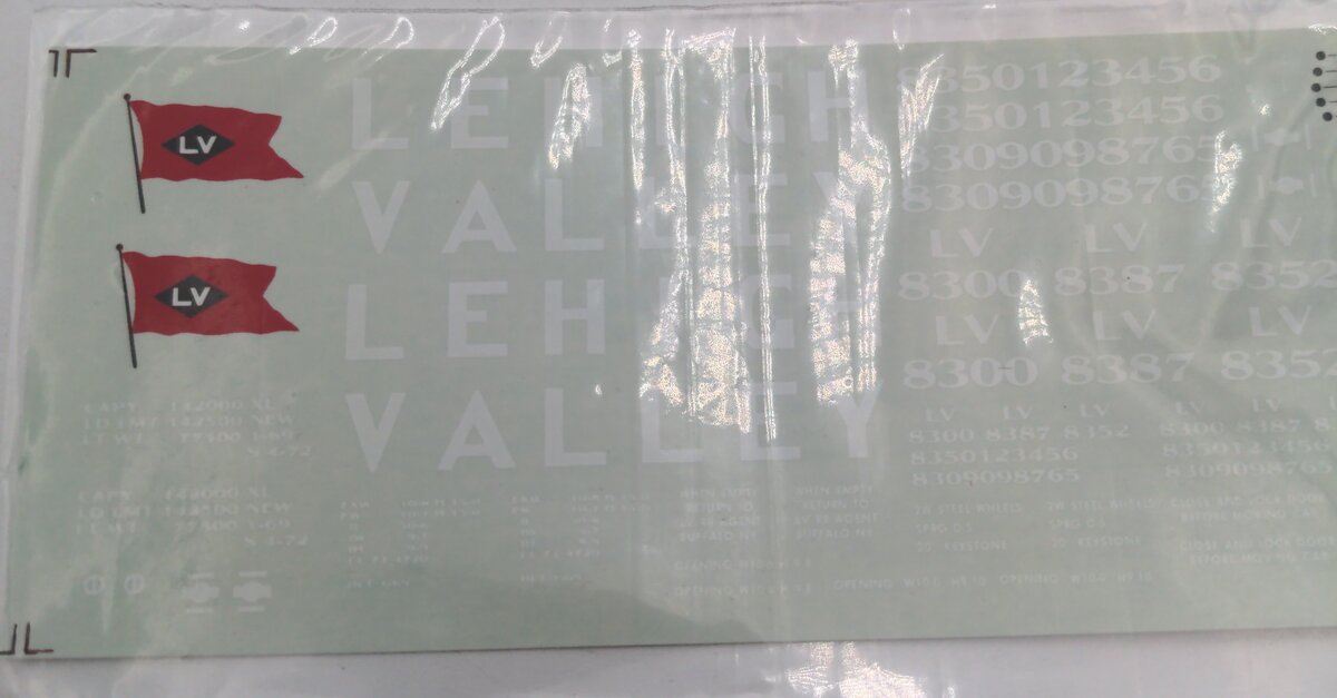 Herald King B-851 Lehigh Valley Decal White Lettering