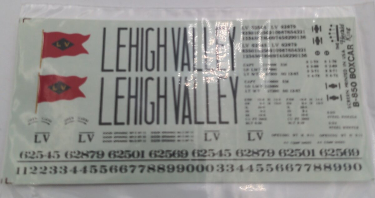 Herald King B-850 Lehigh Valley Decal (Thin )Black Lettering