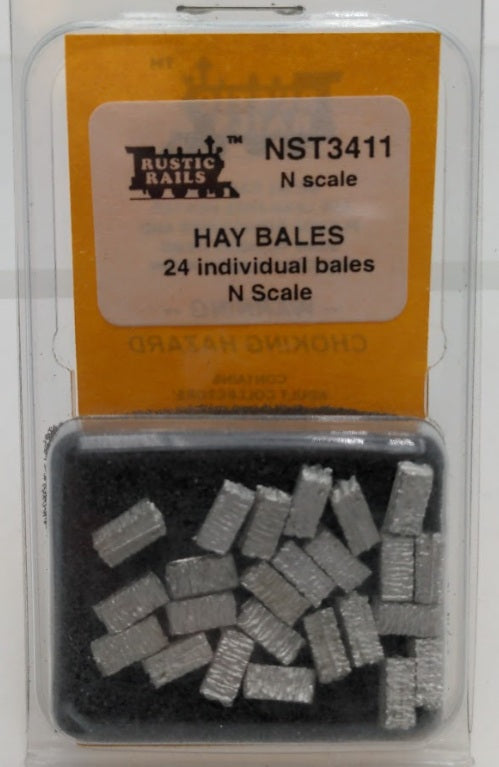 Rustic Rails NST3411 N Scale Hay Individual Bales Pewter Accessories(Pack of 24)