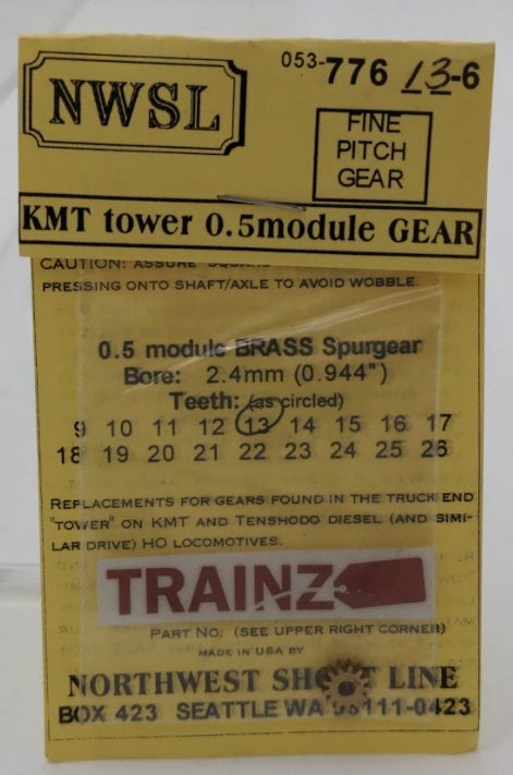 NWSL 053-776 Fine Pitch Gera 0.5 Module Brass Sprugear Bore: 2.4 mm (0.944
