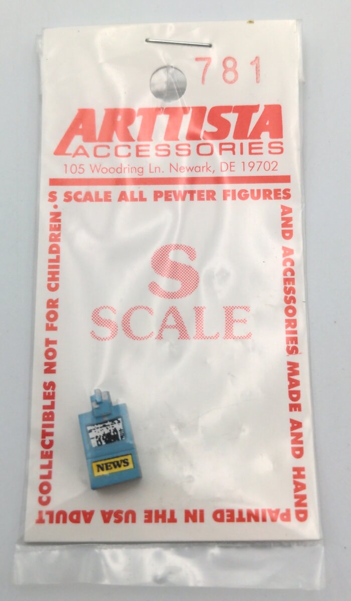 Arttista 781 S Scale News Paper Vending Machine Pewter Figures