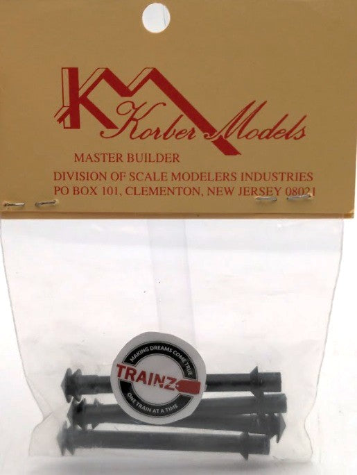 Korber 131 HO Scale Large Factory Smokestack Black Metal (Pack of 4)