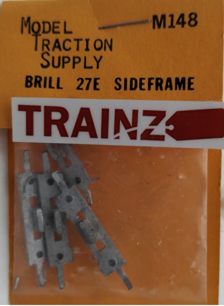 Model Traction Supply 148 HO Scale Brill 27E Sideframe White Metal (Pack of 4)