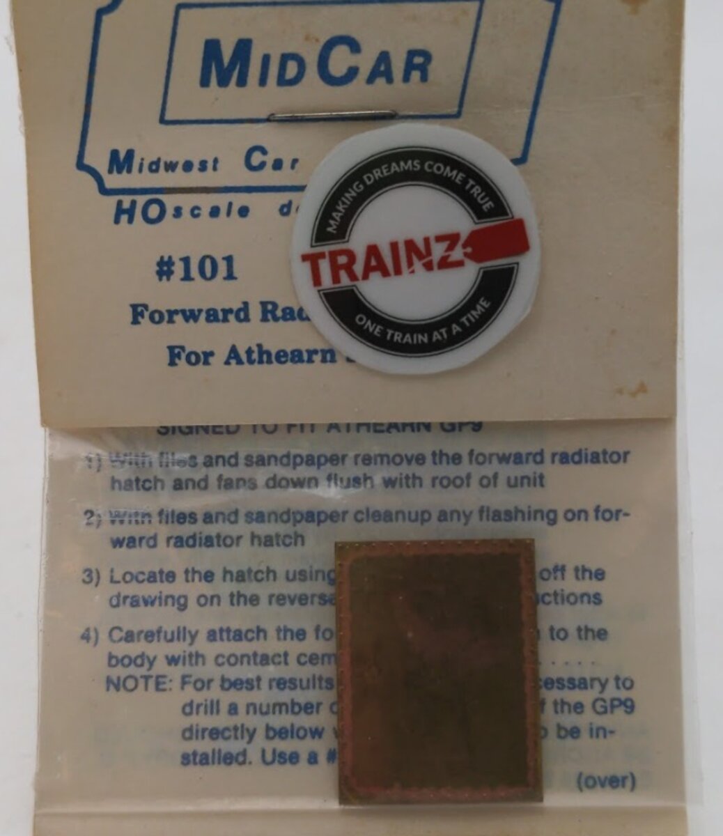 Acme 101 By MidCar HO Scale Forward Radiator Hatch Blank Plate For Athearn GP-9