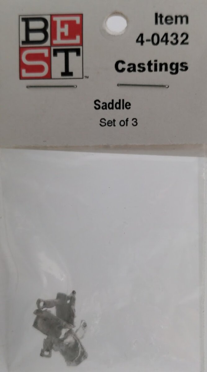 Bollinger Edgerly Scale Trains 4-4032 HO Scale Saddle White Metal (Set of 3)