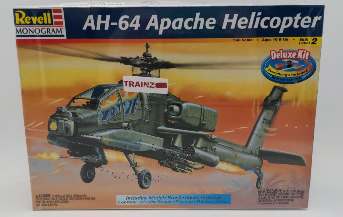 Revell 85-6665 1:48 Scale AH-64 Apache Military Skill Level 2 Deluxe Kit
