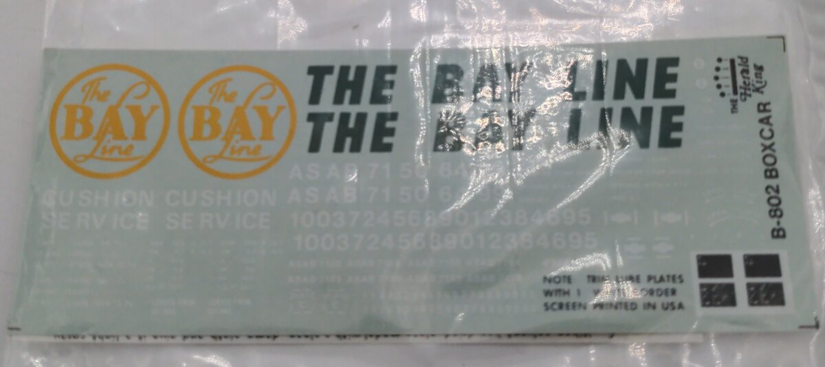 Herald King B-802 The Bay Line Decal Green Lettering