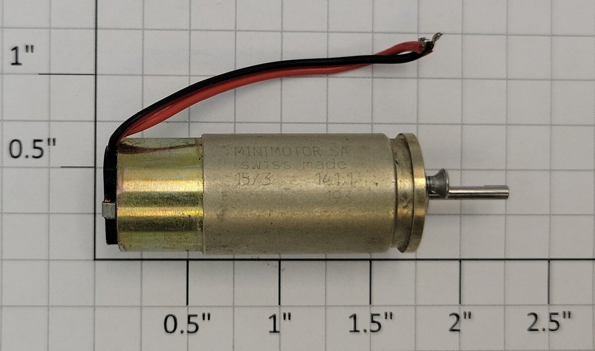 Faulhaber 1524E009S 9-Volt DC Can Motor w/ Gearbox, Wire & Half-Moon Shaft