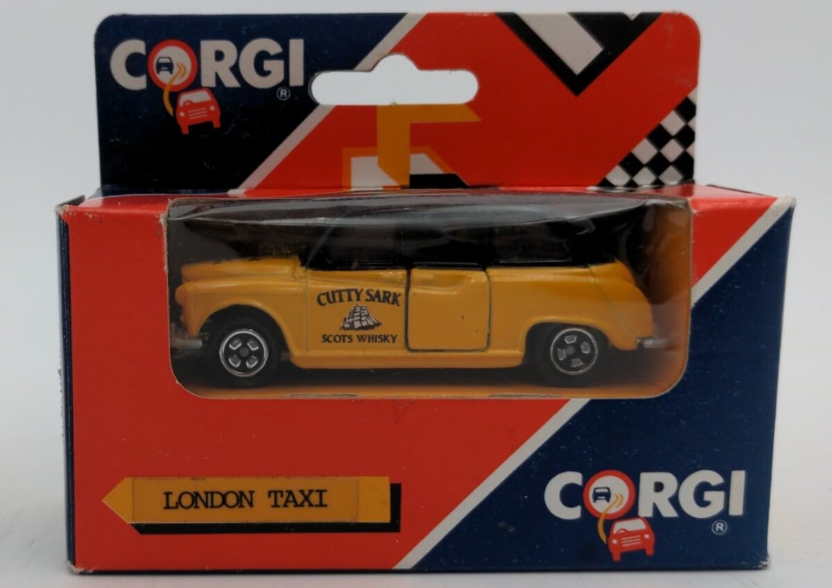 Corgi 00086 1:64 Scale Yellow and Black London Taxi Cutty Sark Die Cast