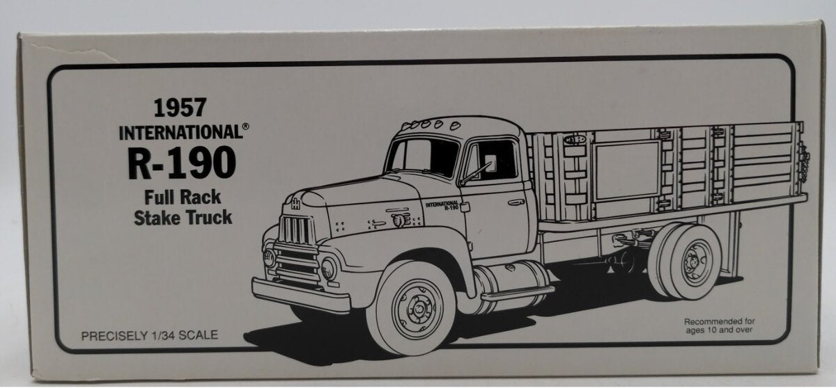 First Gear 19-2155 1:34 Scale 57 International R-190 Model Full Rack Stake Truck