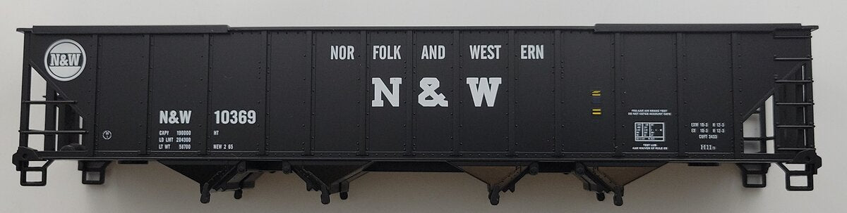 MTH 20-97061-1 Premier Norfolk & Western 4-Bay Hopper Body Shell #10369