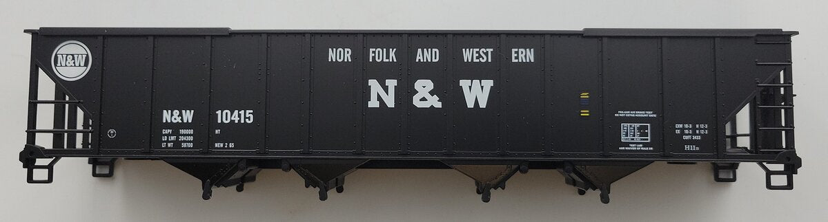 MTH 20-97061-3 Premier Norfolk & Western 4-Bay Hopper Body Shell #10415