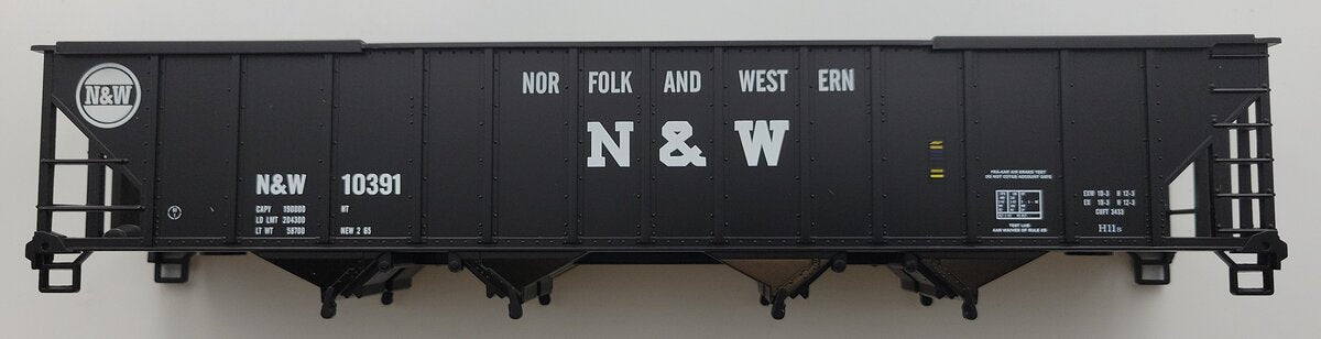 MTH 20-97061-4 Premier Norfolk & Western 4-Bay Hopper Body Shell #10391