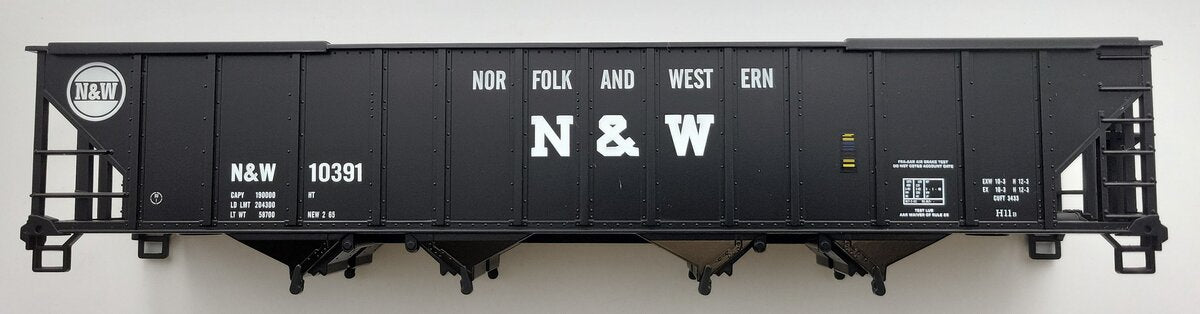 MTH 20-97061-4 Premier Norfolk & Western 4-Bay Hopper Body Shell #10391