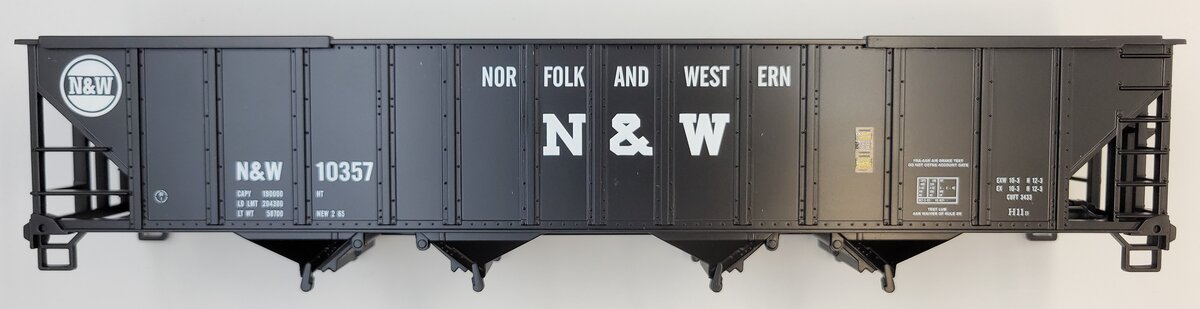 MTH 20-97061-5 Premier Norfolk & Western 4-Bay Hopper Body Shell #10357