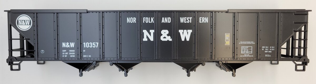 MTH 20-97061-5 Premier Norfolk & Western 4-Bay Hopper Body Shell #10357