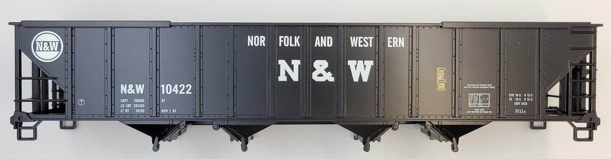 MTH 20-97061-6 Premier Norfolk & Western 4-Bay Hopper Body Shell #10422