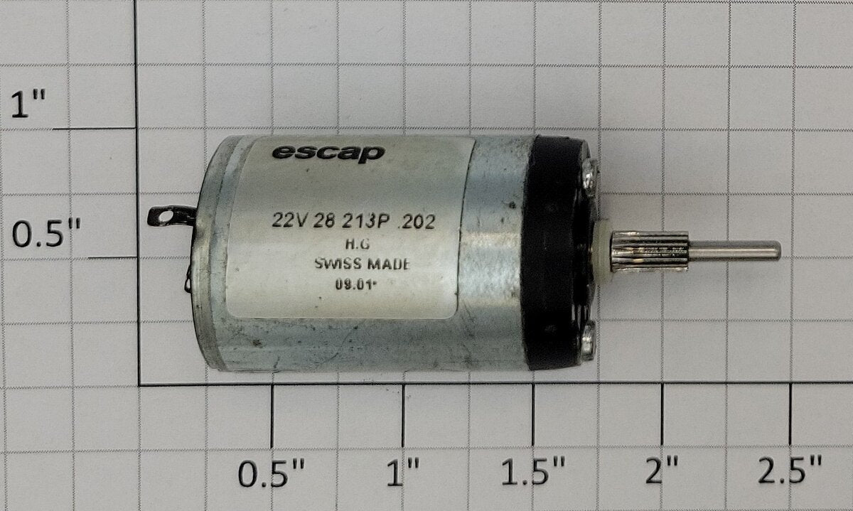 Escap 22V28213P202 22 Volt DC Can Motor with Very Fine 4.0 Pinion Gear