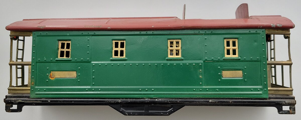 Lionel 517-1 Standard Repainted Green Caboose Frame & Shell with Brass Railing
