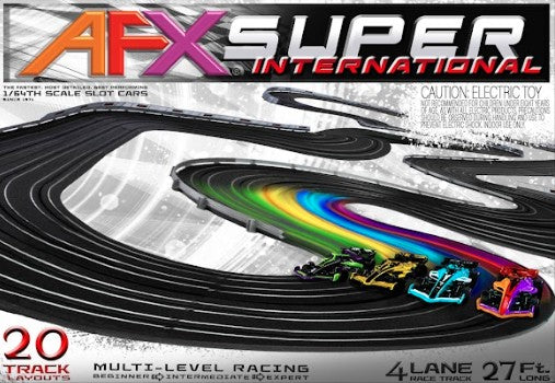 AFX 22157 HO Super International Raceway Slot Car Track Set w/Formula Cars