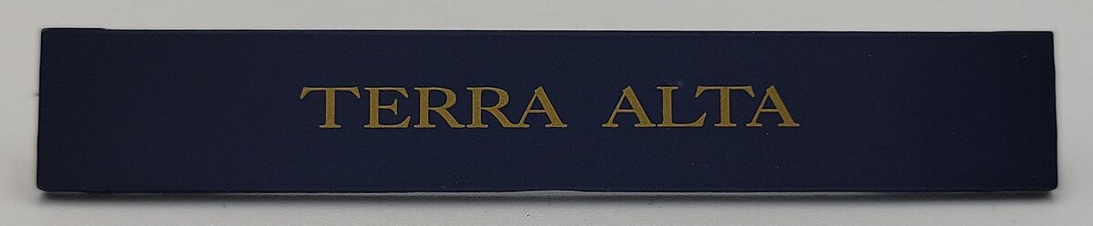 Aristo-Craft ART-32000-11 Blue w/ Gold Letters TERRA ALTA Nameplate (Pair of 2)